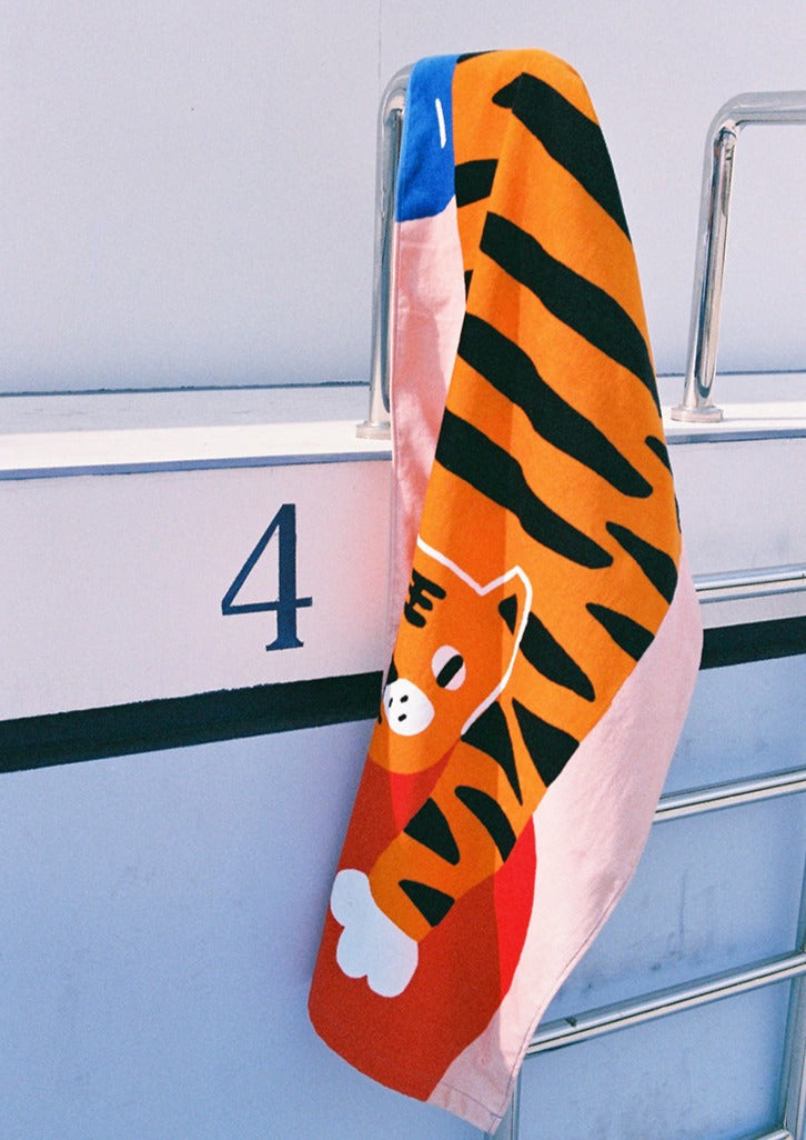 Serviette de plage Papa Tigre