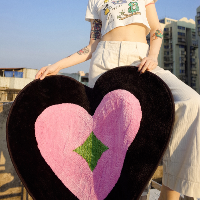 Pinky Heart Accent Rug