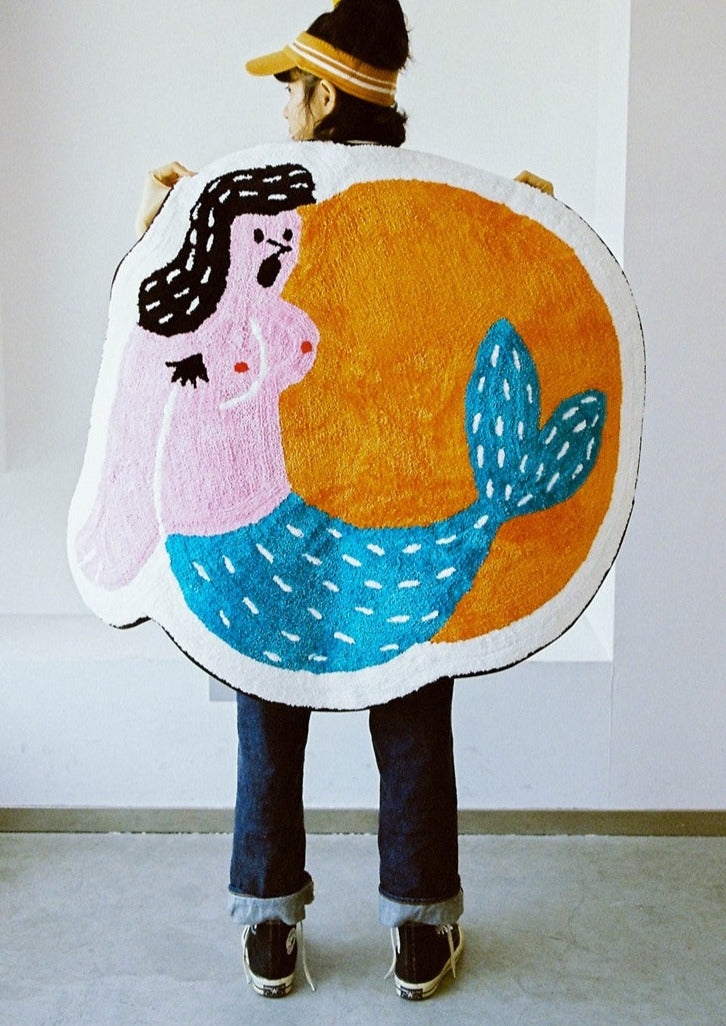 Mermaid Girl Accent Rug