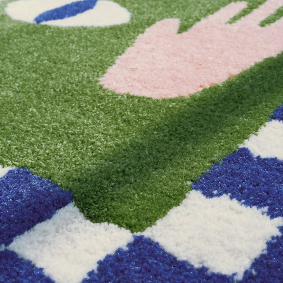 Tapis décoratif en laine mélangée Chuck Family Spirit