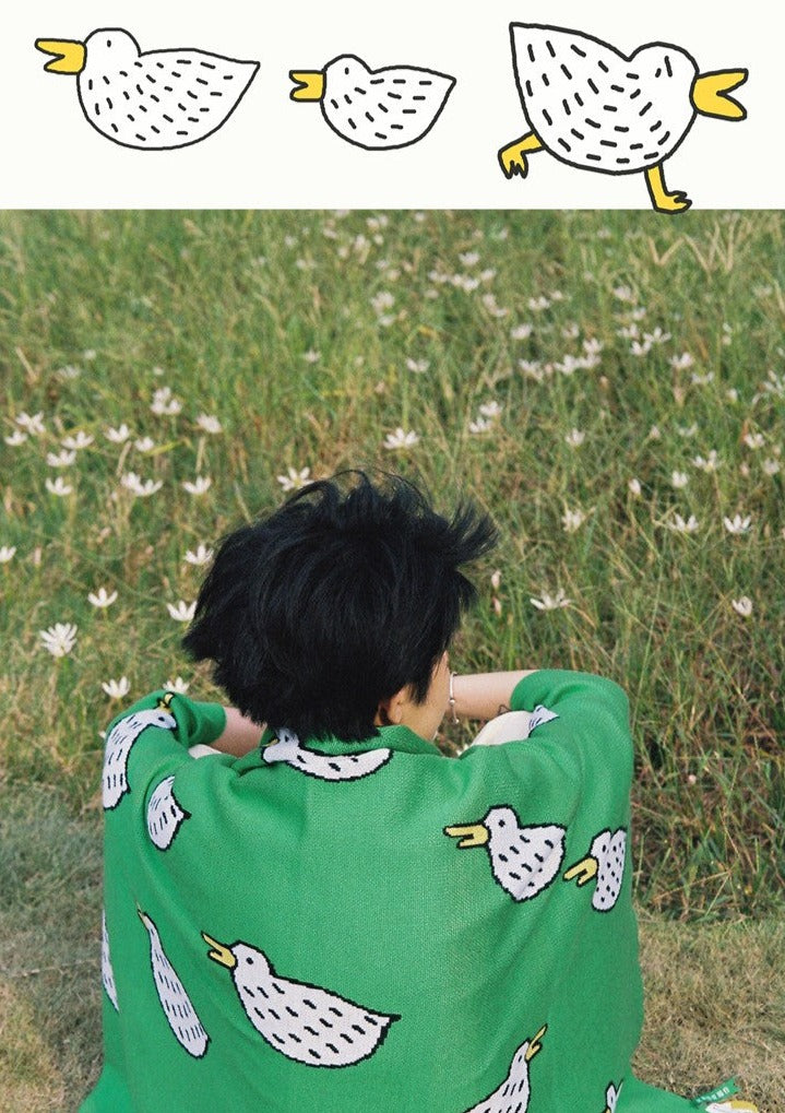 Naughty Duck Cotton Throw