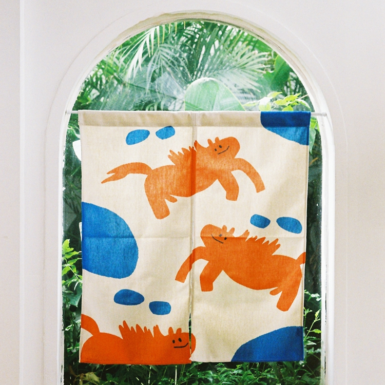 Little Red Horse Noren Curtain