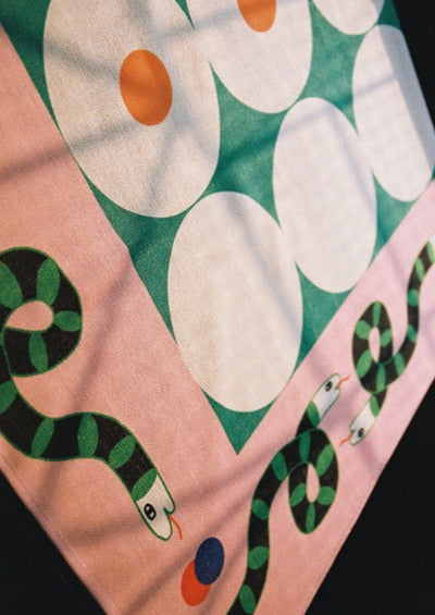 Pink Snake Noren Curtain