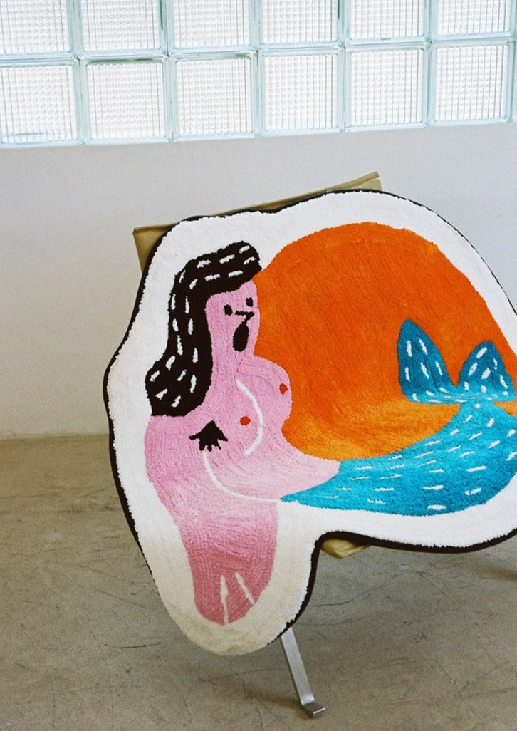 Mermaid Girl Accent Rug