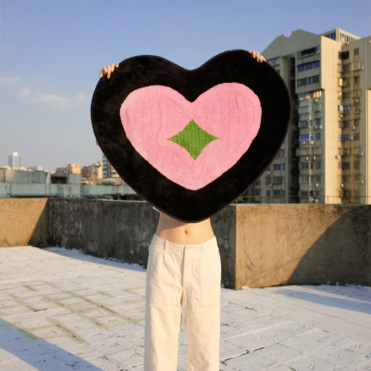 Pinky Heart Accent Rug
