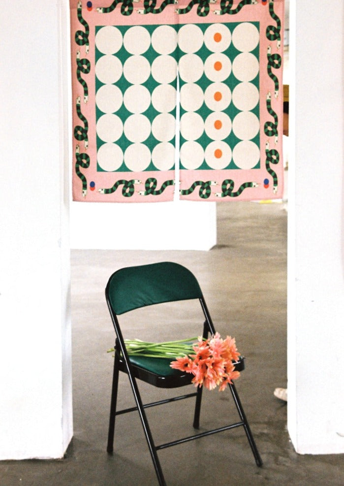 Pink Snake Noren Curtain