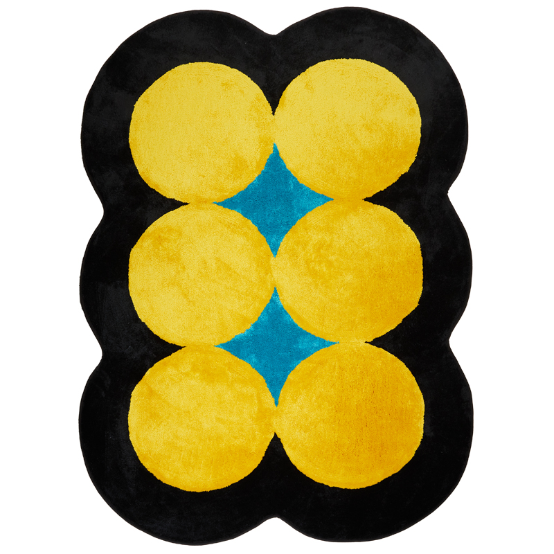 Bobo Accent Rug, Blue and Yellow