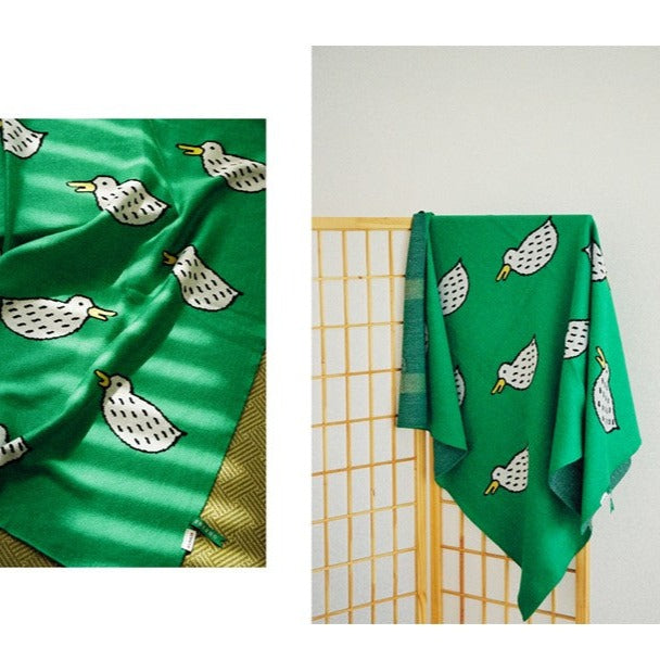 Naughty Duck Cotton Throw