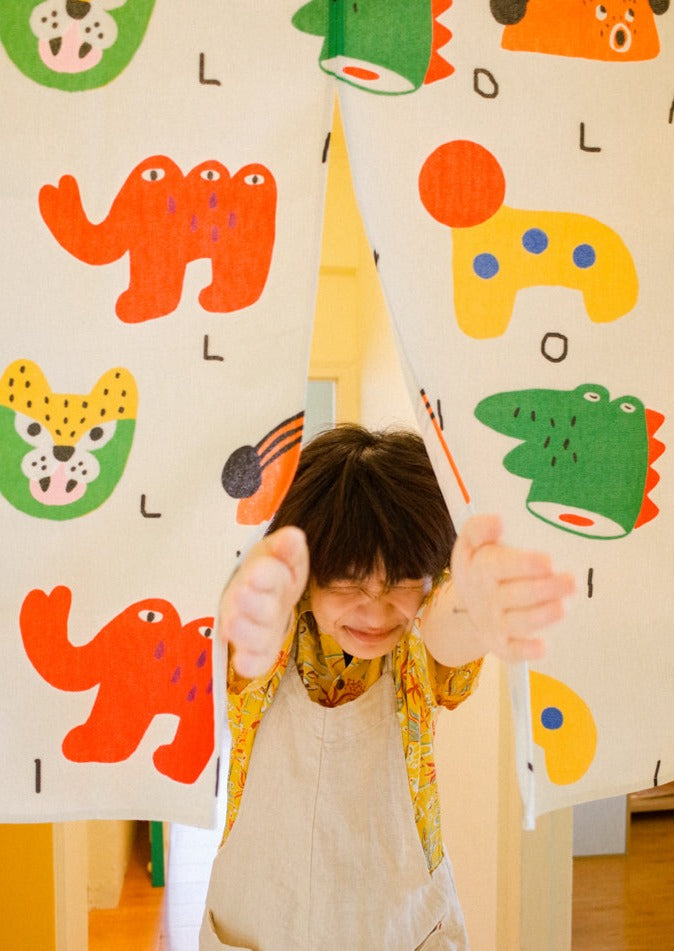 Happy Zoo Noren Curtain