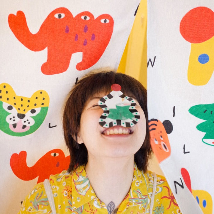 Happy Zoo Noren Curtain