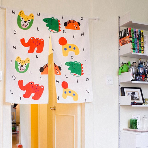 Happy Zoo Noren Curtain