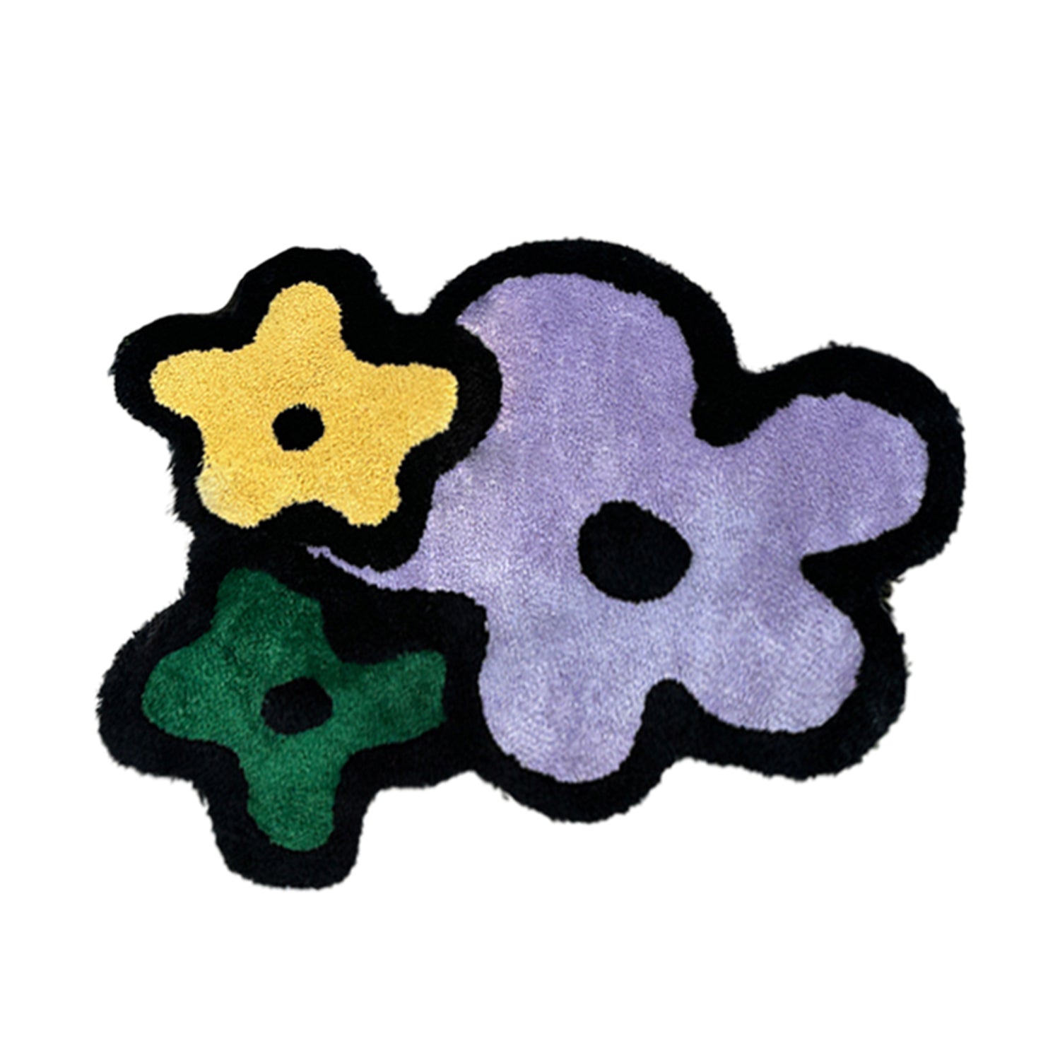 Tapis décoratif à trois fleurs