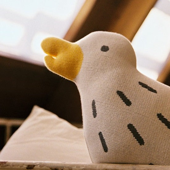 Hand-Knitted Naughty Duck Cushion