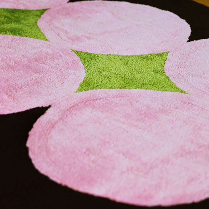 Bobo Accent Rug, Pink and Green