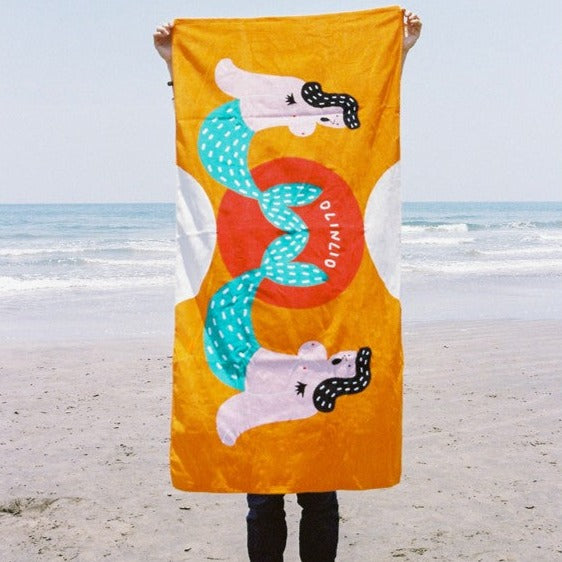 Mermaid Girl Beach Towel