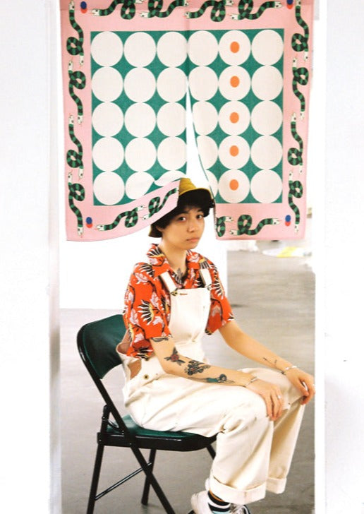 Pink Snake Noren Curtain