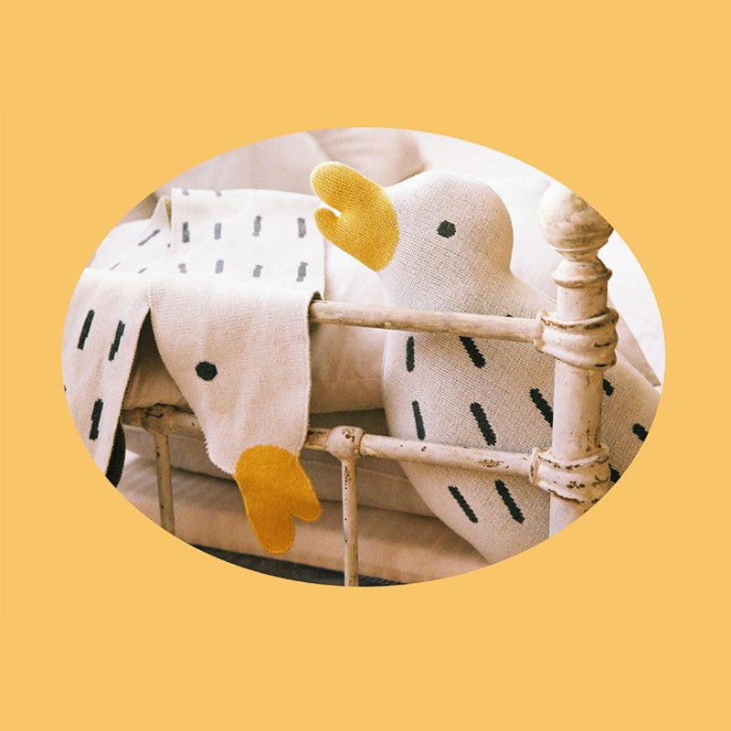 Hand-Knitted Naughty Duck Cushion