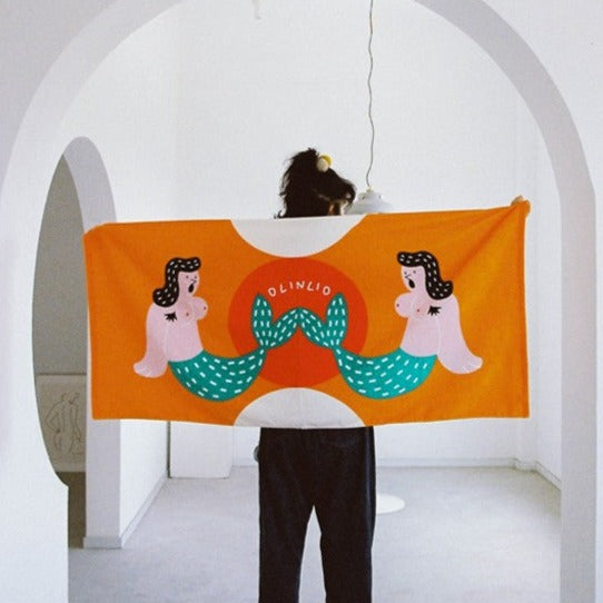 Mermaid Girl Beach Towel