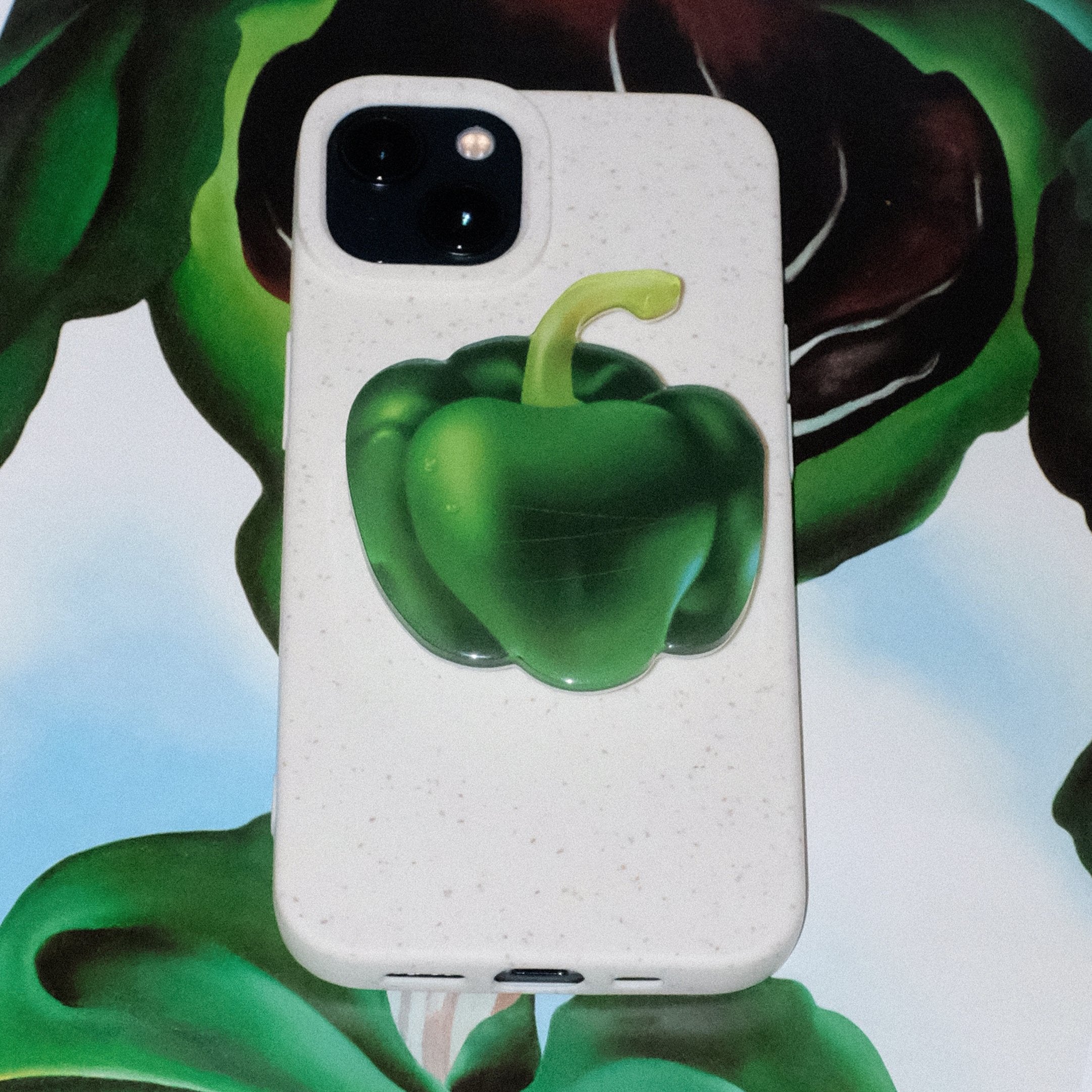 Adhesive Air Phone Grip, Green Pepper