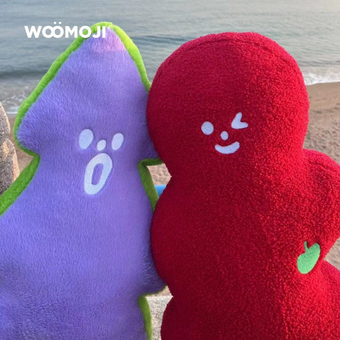 Coussin Bokchoy & Hotteok, rouge