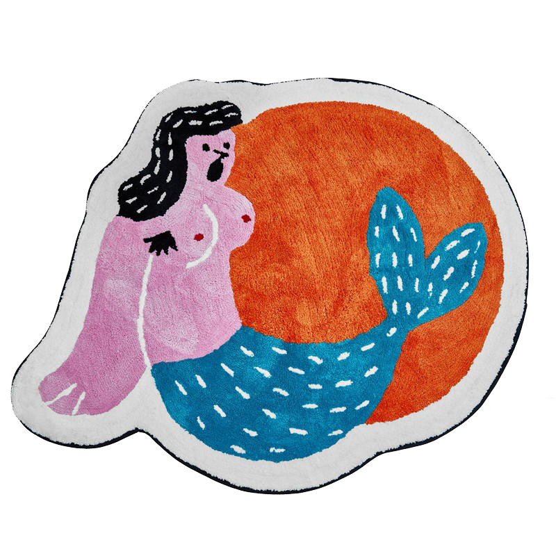 Mermaid Girl Accent Rug