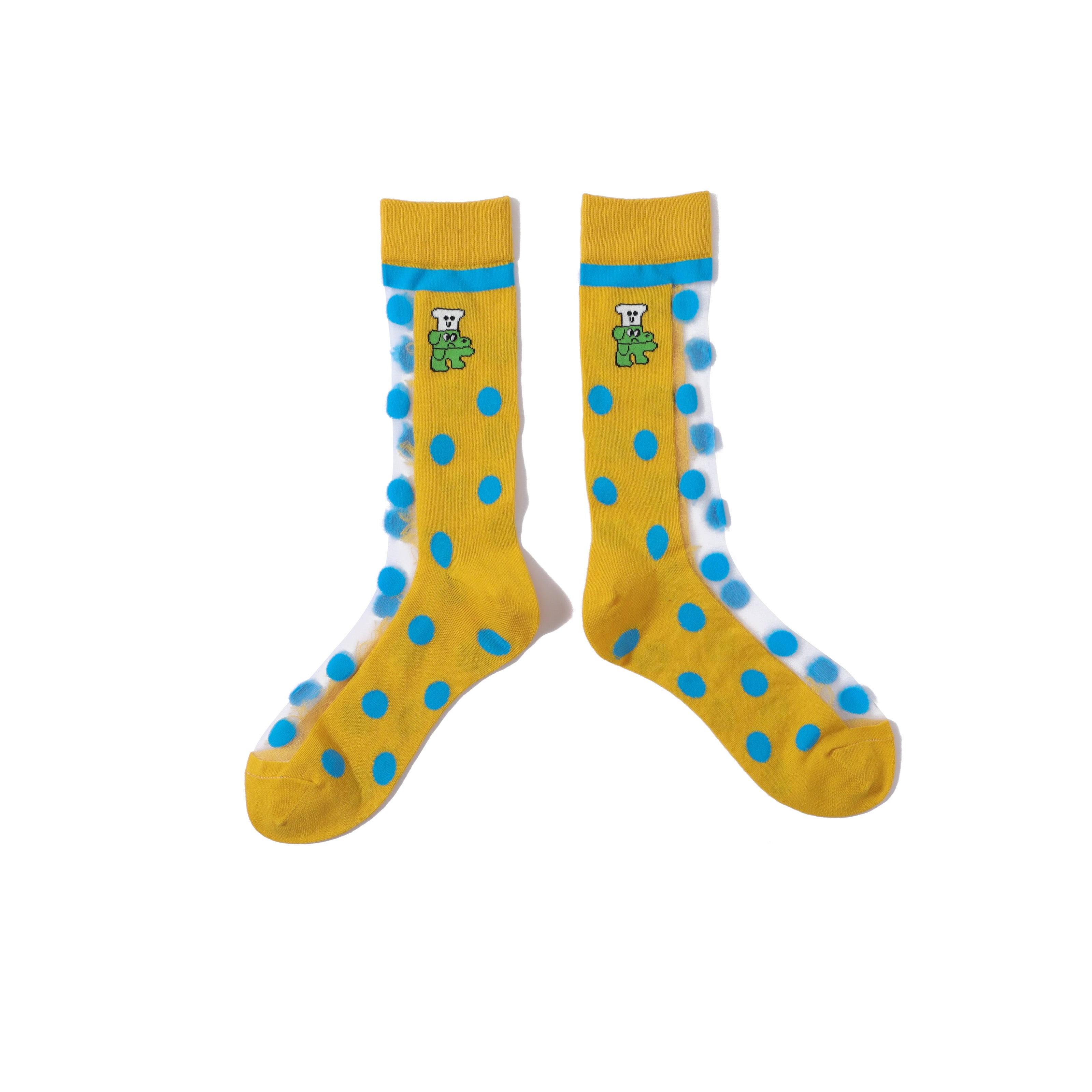 Tyakasha X Maitoparta Socks, Yellow and Blue