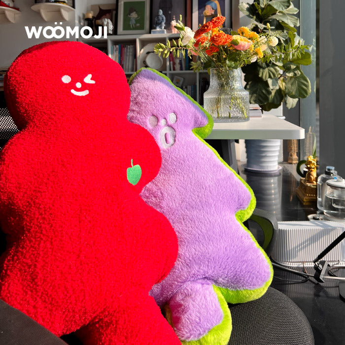 Coussin Bokchoy & Hotteok, rouge