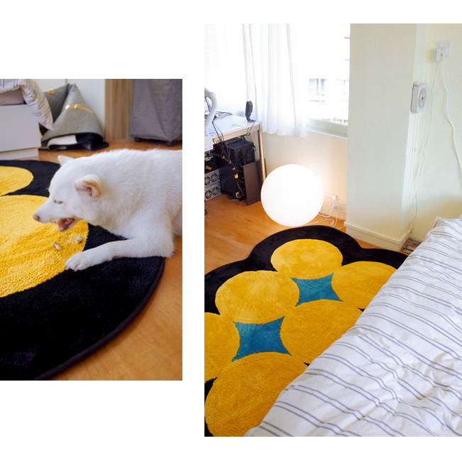 Bobo Accent Rug, Blue and Yellow