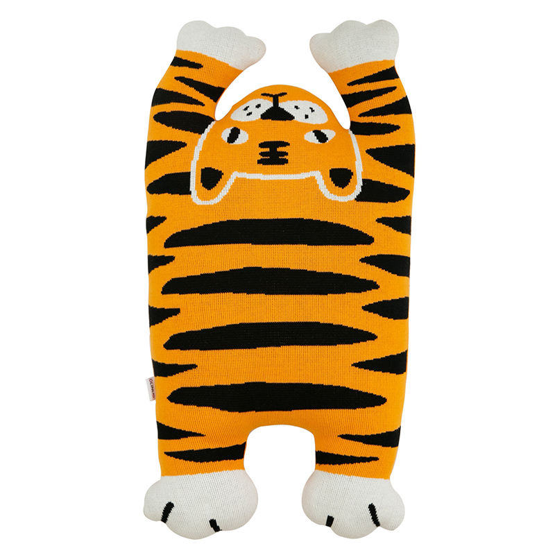 Hand-knitted Papa Tiger Cushion
