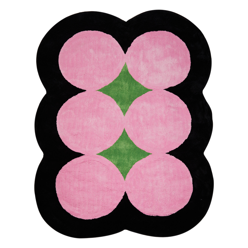 Bobo Accent Rug, Pink and Green