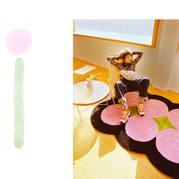 Bobo Accent Rug, Pink and Green